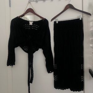 Crop top and skirt set